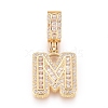 Brass Micro Pave Cubic Zirconia Pendants KK-D156-01G-M-1