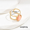 Stylish Stainless Steel Oval Open Cuff Ring for Women Vacation Gift TD2931-1-1