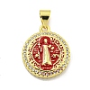 Rack Plating Brass Micro Pave Cubic Zirconia Pendants KK-B091-22G-05-1