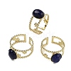 Oval Natural Lapis Lazuli Finger Rings RJEW-N046-05E-G-3