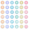 36Pcs 36 Styles Flat Round Paper Blank Label Stickers DIY-WH0308-853A-1