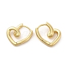 Rack Plating Brass Heart Hoop Earrings for Women EJEW-F302-01G-2