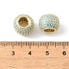Brass Micro Pave Sky Blue Cubic Zirconia European Beads CU-CBA9CBD-04G-3