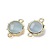 Brass Natural Natural White Jade Imitation Aquamarine Connector Charms KK-Z096-01G-05-2