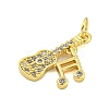 Rack Plating Brass Micro Pave Clear Cubic Zirconia Pendants KK-U021-06G-2