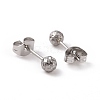 Non-Tarnish 304 Stainless Steel Ball Stud Earrings for Women EJEW-C038-01P-2