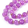 Ombre Effect Dyed Transparent Crackle Glass Beads Strands GLAA-Q111-8MM-04-4