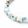 Handmade Lampwork Evil Eye Beaded Bracelets BJEW-JB06379-03-4