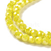 Faceted Round Full Rainbow Plated Electroplate Glass Beads Strands EGLA-J130-FR05-4