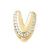 Brass Micro Pave Clear Cubic Zirconia Initial Spacer Bars KK-E802-34G-V-1