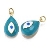 Real 16K Gold Plated Brass Enamel Pendants KK-S061-78D-NR-1