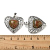 Natural Unakite Peach Love Heart Pendants G-G158-01H-3