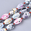 Natural Fire Crackle Agate Beads Strands G-T118-82-1