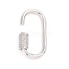 Brass Micro Pave Clear Cubic Zirconia Screw Carabiner Lock Charms ZIRC-E164-10P-2