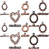 SUPERFINDINGS 10 Sets 5 Styles Brass Toggle Clasps KK-FH0004-14-1