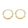 Bamboo Brass Micro Pave Clear Cubic Zirconia Hoop Earrings EJEW-D348-03G-2