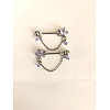 316L Surgical Stainless Steel Cubic Zirconia Star Nipple Stirrups WG4A16E-02-1