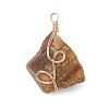 Raw Rough Gemstone Copper Wire Wrapped Pendants PALLOY-JF03028-4