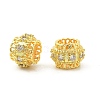 Brass Micro Pave Cubic Zirconia European Beads KK-P297-01G-2