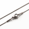 Tarnish Resistant Classic Plain 304 Stainless Steel Mens Womens Snake Chain Necklaces STAS-M174-018P-B-1