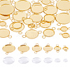 24PCS 6 Style 304 Stainless Steel Cabochon Connector Settings STAS-LP0002-06-1