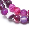 Natural Striped Agate/Banded Agate Beads Strands G-I254-03A-03-3