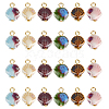 24Pcs 6 Style Handmade Bright Glazed Porcelain Pendants PALLOY-PH01942-1