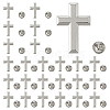 Cross Alloy Pin Brooches AJEW-FH0006-07A-P-1