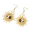 Brass Glass Dangle Earrings EJEW-MZ00802-01-4