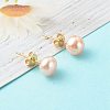 Natural Pearl Rondelle Stud Earrings EJEW-JE04585-04-2