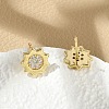 Brass Micro Pave Clear Cubic Zirconia Stud Earrings EJEW-R016-26G-09-3