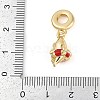 Rack Plating Brass Enamel European Dangle Charms KK-P287-19G-3