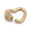 Brass Micro Pave Cubic Zirconia Screw Carabiner Lock Charms ZIRC-G160-23G-3