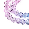 Gradient Color Baking Painted Glass Bead Strands DGLA-A039-T6mm-A06-2