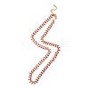 Enamel Ear of Wheat Link Chain Necklace NJEW-P220-02G-04-1