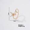 Stylish Butterfly Brass Rhinestones Open Cuff Ring for Women TK3170-2-1