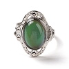 Glass Oval Mood Ring RJEW-C031-02P-3