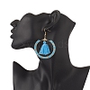 Glass Seed Braided Ring & Polycotton Tassel Dangle Earrings EJEW-MZ00051-3