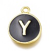 Brass Enamel Pendants KK-H103-02Y-G-1