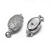 Anti-Tarnish Rhodium Plated 925 Sterling Silver Box Clasps STER-L057-011P-2