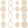   16 Sets 4 Style Unfinished Wood Pendant & Cutout Set WOOD-PH0009-51-1