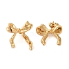 Bowknot 304 Stainless Steel Stud Earrings for Women EJEW-U003-14G-2