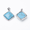 Synthetic Turquoise Pendants G-E420-02P-1