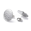 Non-Tarnish 304 Stainless Steel Textured Flat Round Stud Earrings for Women EJEW-I285-03P-2