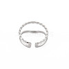 Non-Tarnish 304 Stainless Steel Double Line Open Cuff Ring for Women RJEW-S405-211P-2