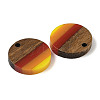 Pride Rainbow Theme Resin & Walnut Wood Pendants WOOD-K012-07A-2