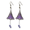 3 Pairs 3 Colors Glass & Acrylic Flower Dangle Earrings EJEW-TA00409-2