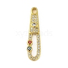 Brass Micro Pave Cubic Zirconia Pendants KK-B114-02G-03-1