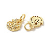 Chicken Brass Micro Pave Clear Cubic Zirconia Charms KK-G425-21G-2