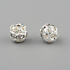 Silver Color Plated Brass Rhinestone Beads RSB229-01-2